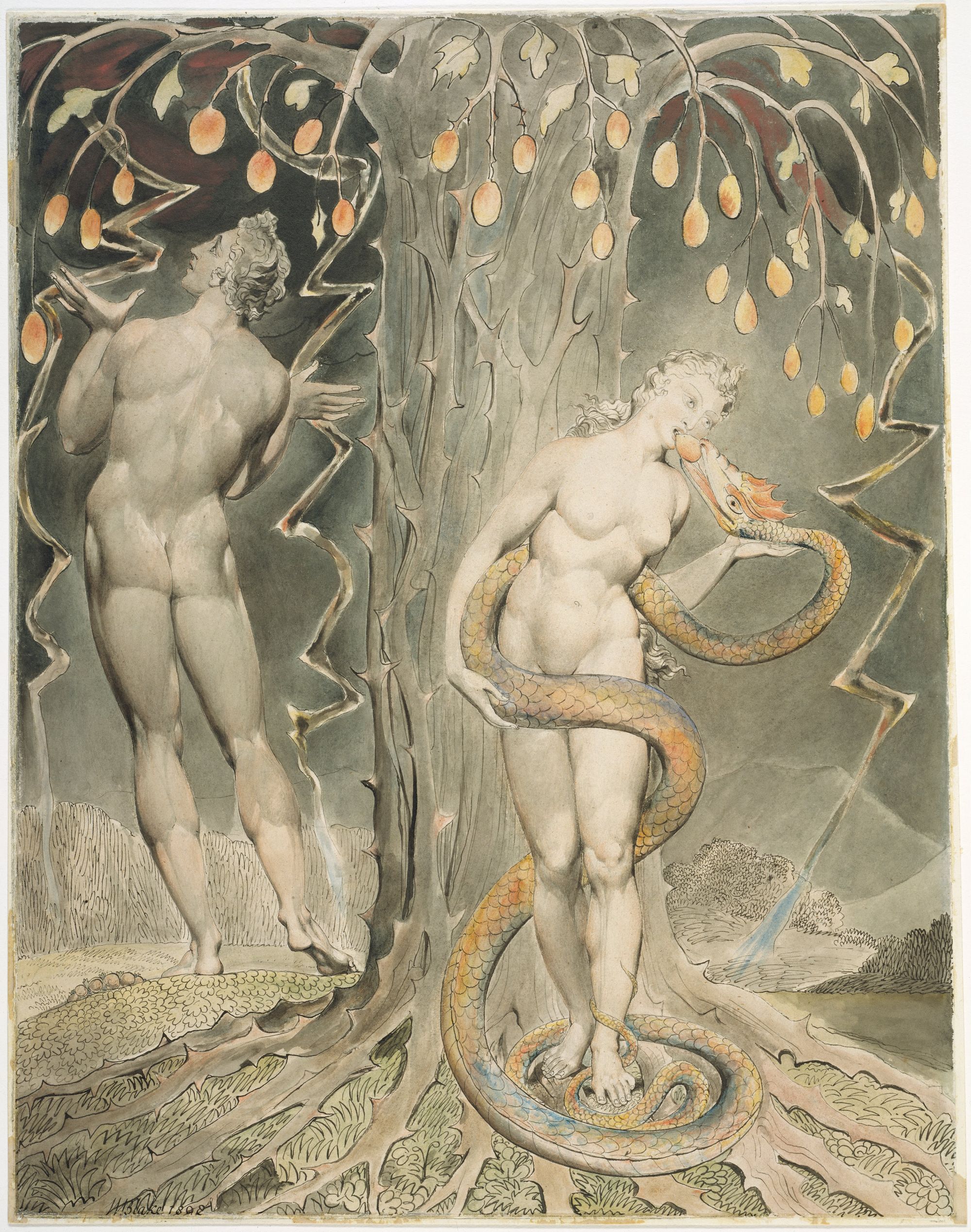 The Temptation and Fall of Eve by William Blake