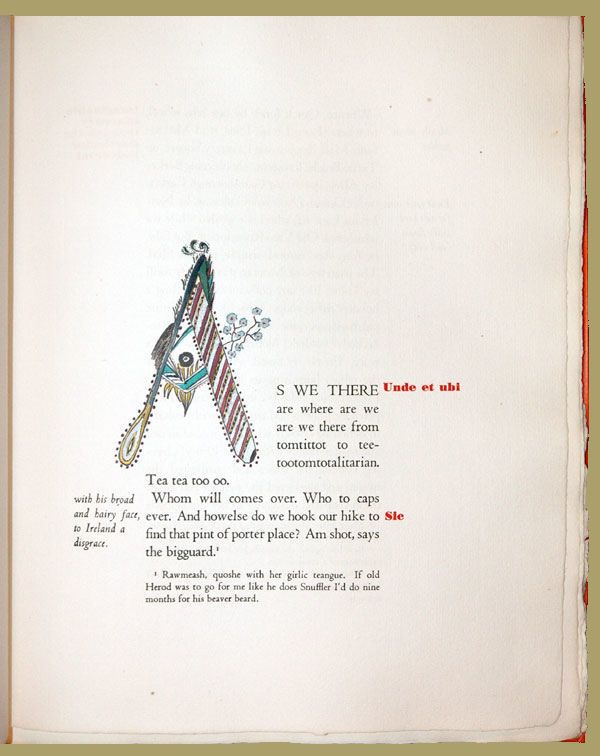 The opening page of "Storiella As She Is Syung" with illustration by Lucia Joyce