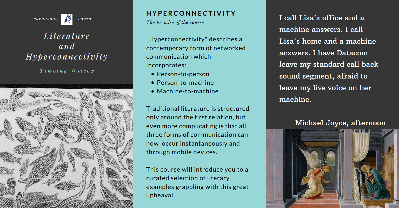 Syllabus preview for "Literature and Hyperconnectivity"