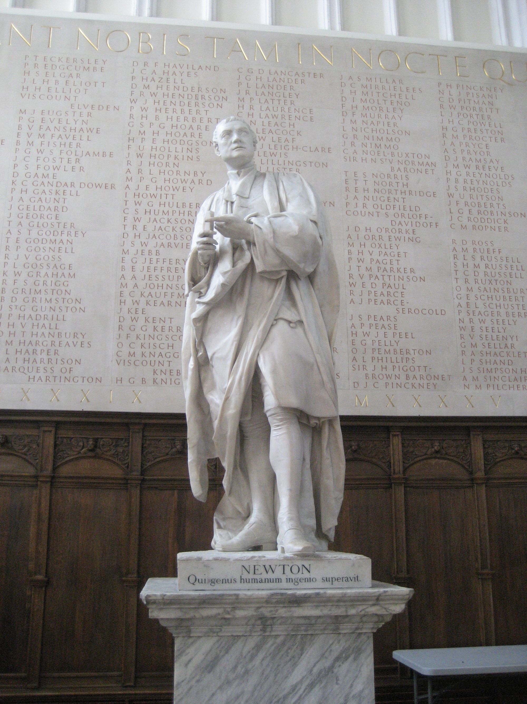 Statue of Isaac Newton at Trinity College, Cambridge