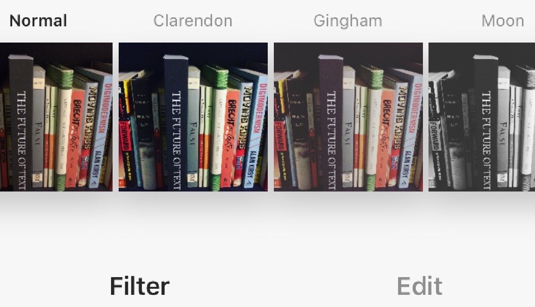 Examples of simple filters currently on Instagram.